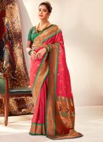 Paithani Silk Pink Festival Wear Weaving Saree